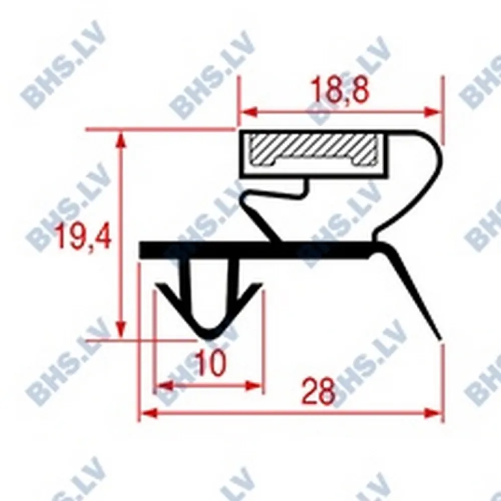 SNAP-IN GASKET L1054 LENGTH 2000 mm (L3286146)