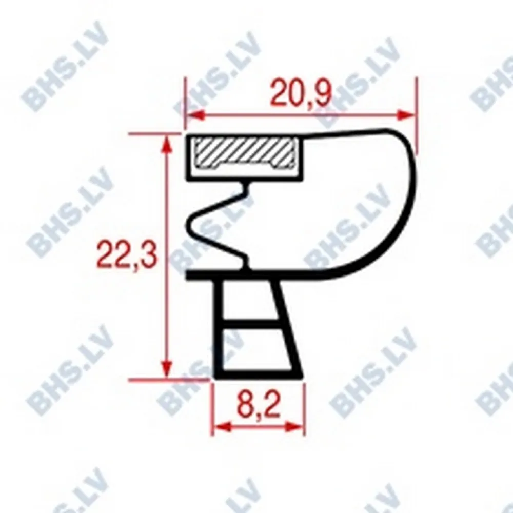 SNAP-IN GASKET L1055 LENGTH 2000 mm (L3286149)