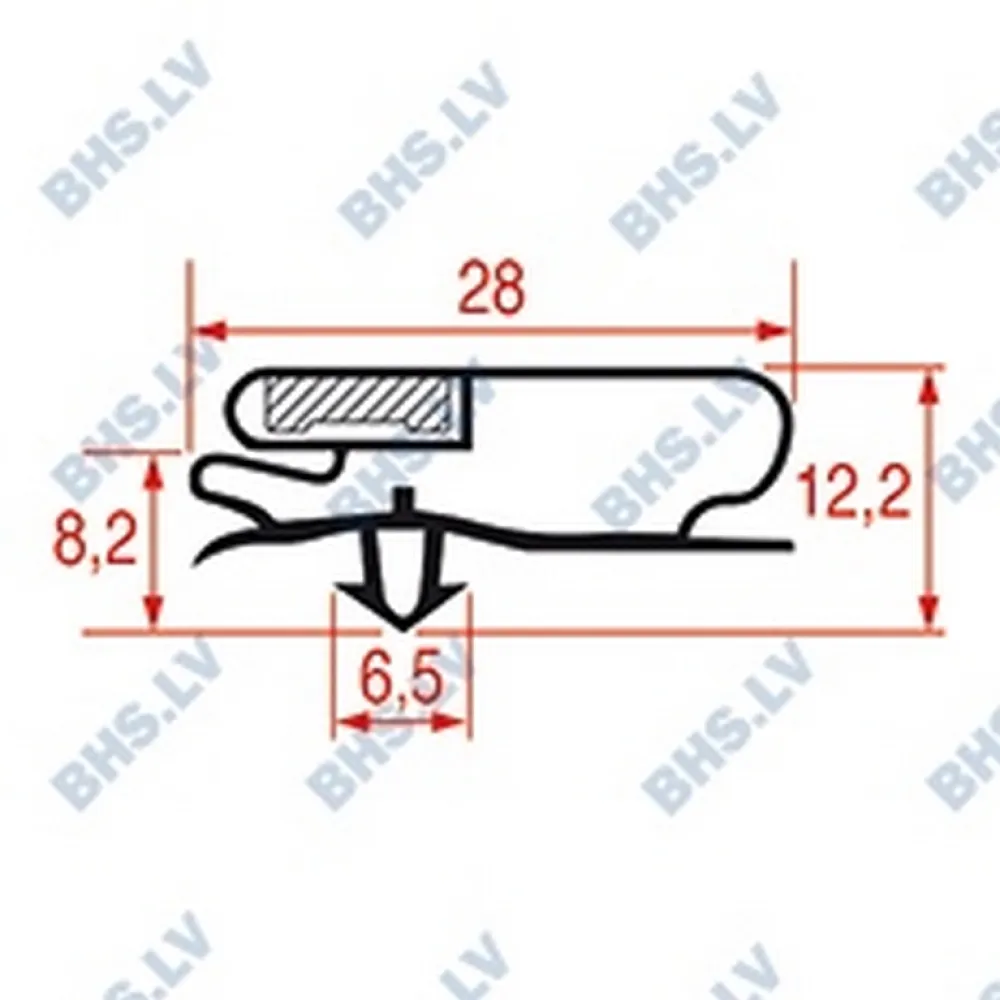 SNAP-IN GASKET L1068 LENGTH 2550 mm (L3286188)
