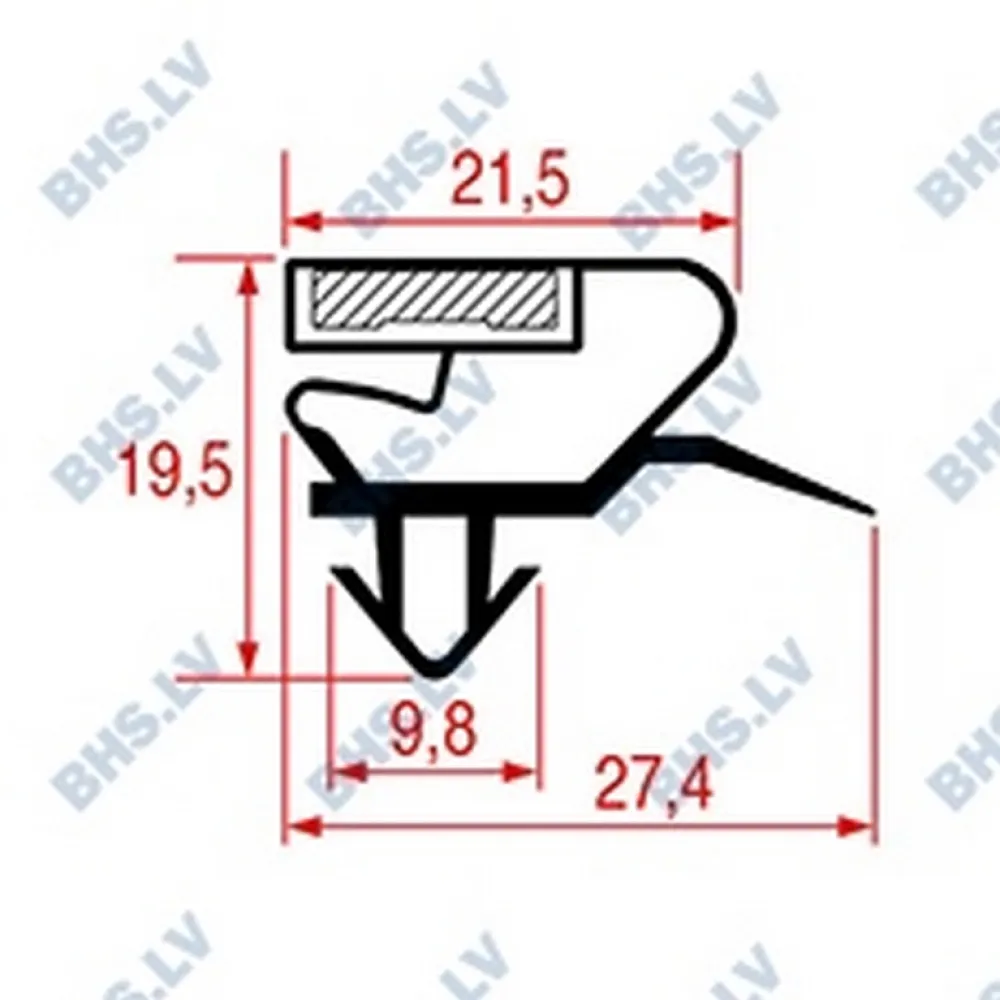 SNAP-IN GASKET L1073 LENGTH 2500 mm (L3286210)