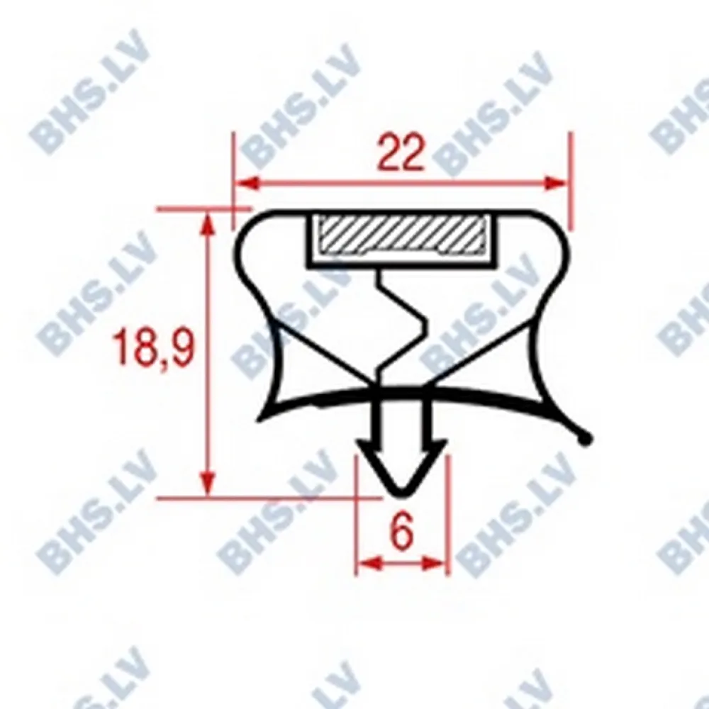 SNAP-IN GASKET L1116 LENGTH 2000 mm (L3286214)