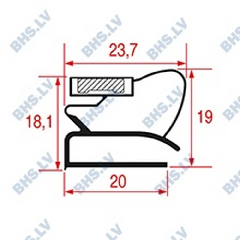 MIDDLE EDGED GASKET L2005 LENGTH 2000 mm (L3186867)