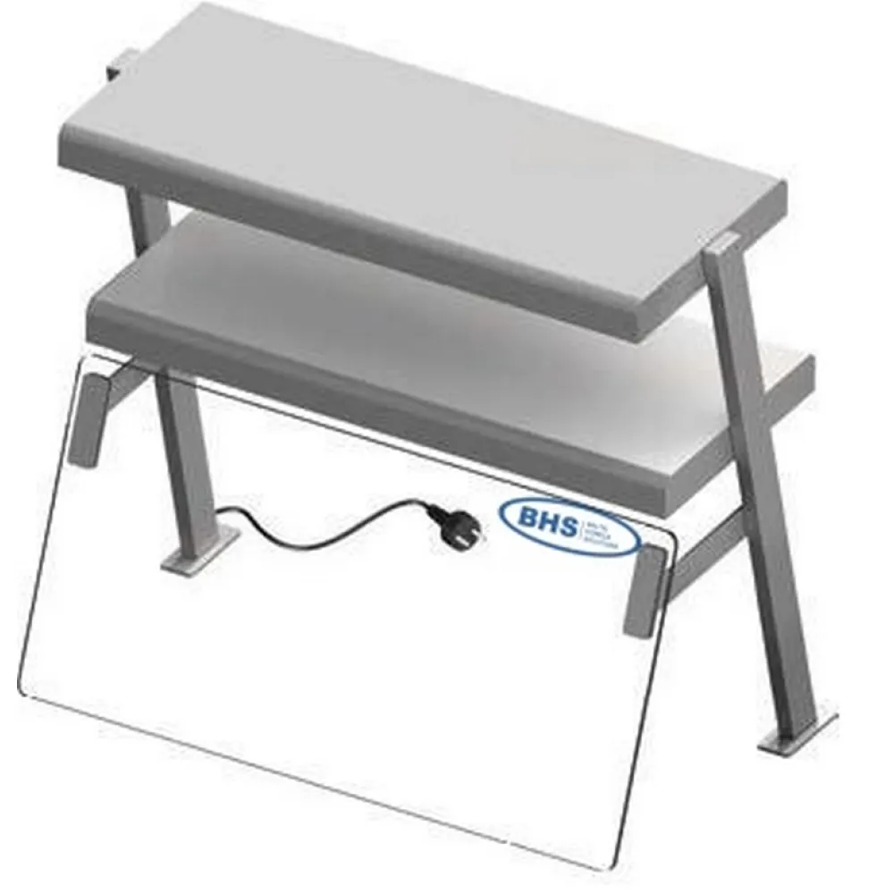 Aizsargstikls ar dubulto plauktu  un LED apgaismojumu 1107-45 (ST255111)