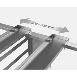 Universal stand for convection oven with guide rails for 12 GN1/1 trays