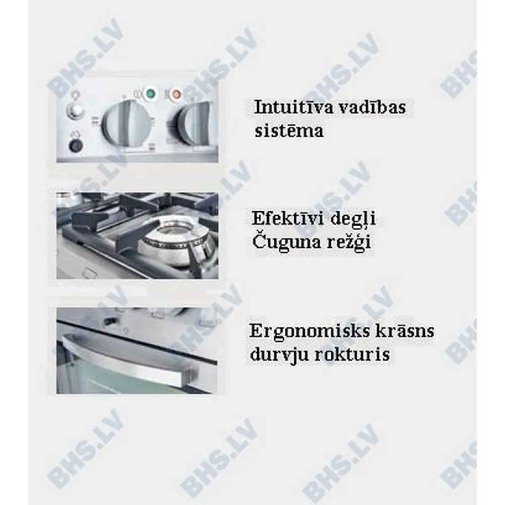 Gāzes plīts ar elektrisko cepeškrāsni 36.5/7.0 kW (9718210)