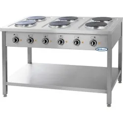 Elektriskā plīts, 6 sildīšanas zonas 6x2.6 kW