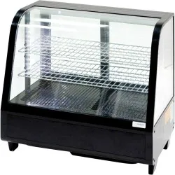 Vitrīna 100 l ar LED apgaismojumu, melna