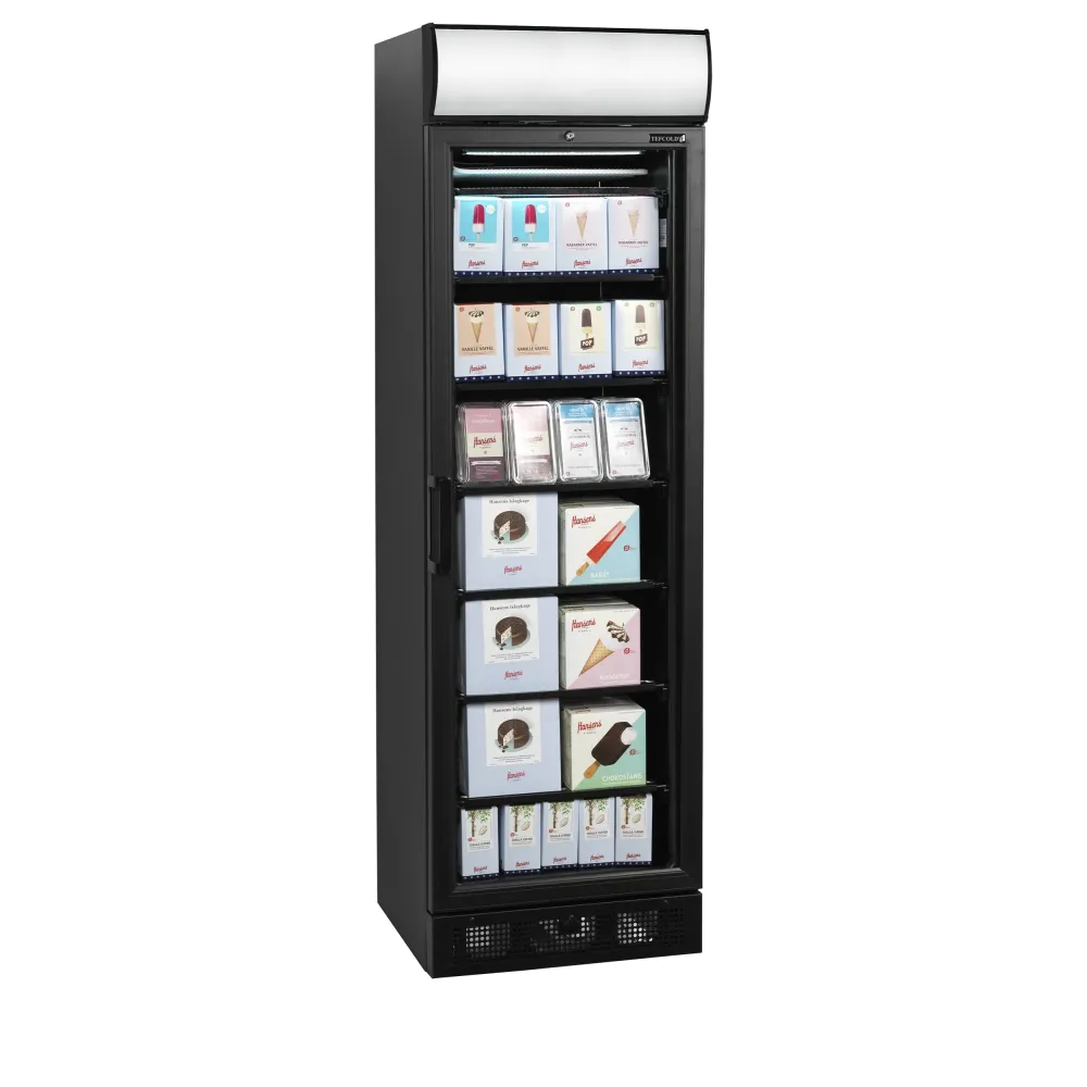 Saldētava ar reklāmas baneri 270l, melna (UFSC371GCP BLACK)
