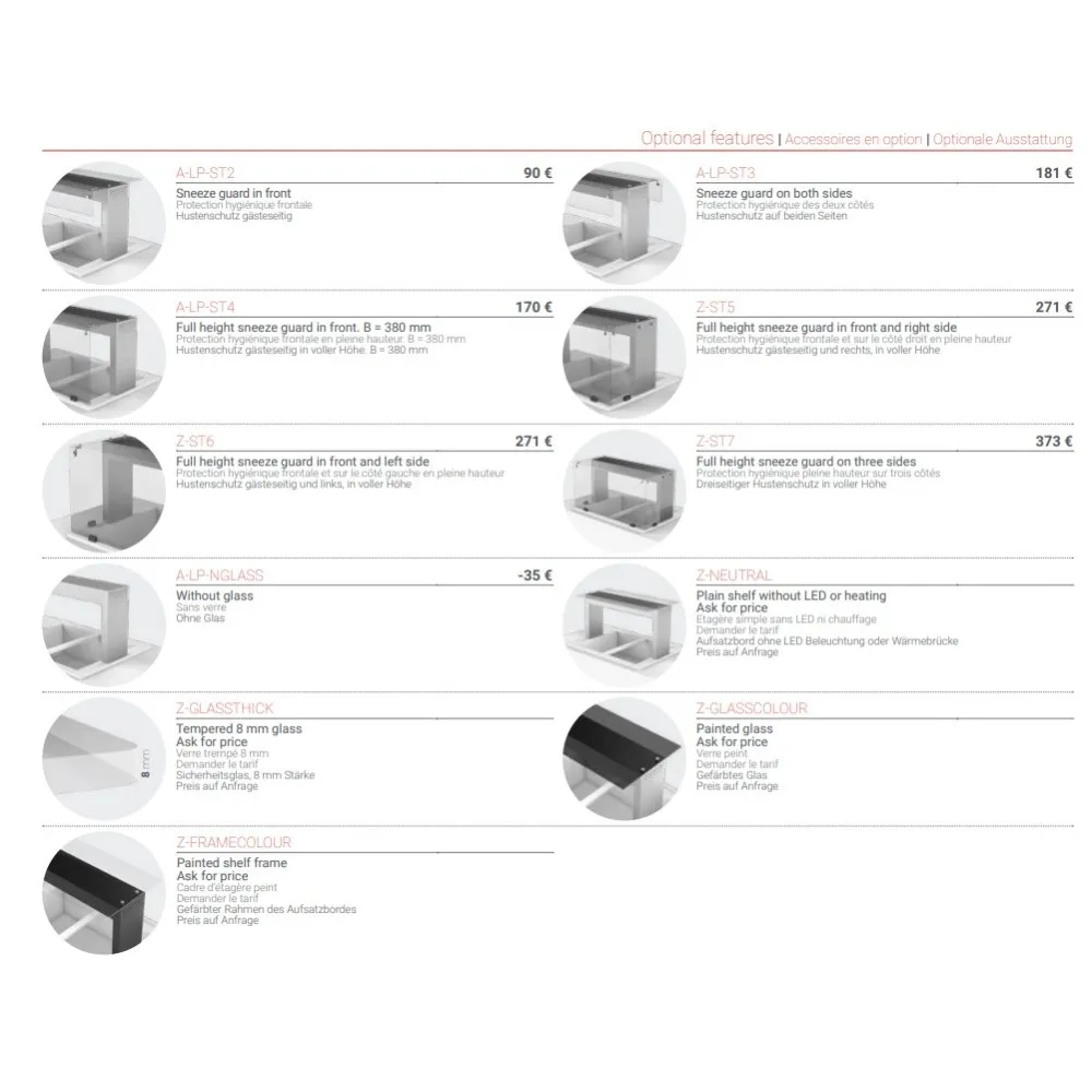 Plaukts ar LED apgaismojumu bufetei 743 mm (LPA12-74/40/40)