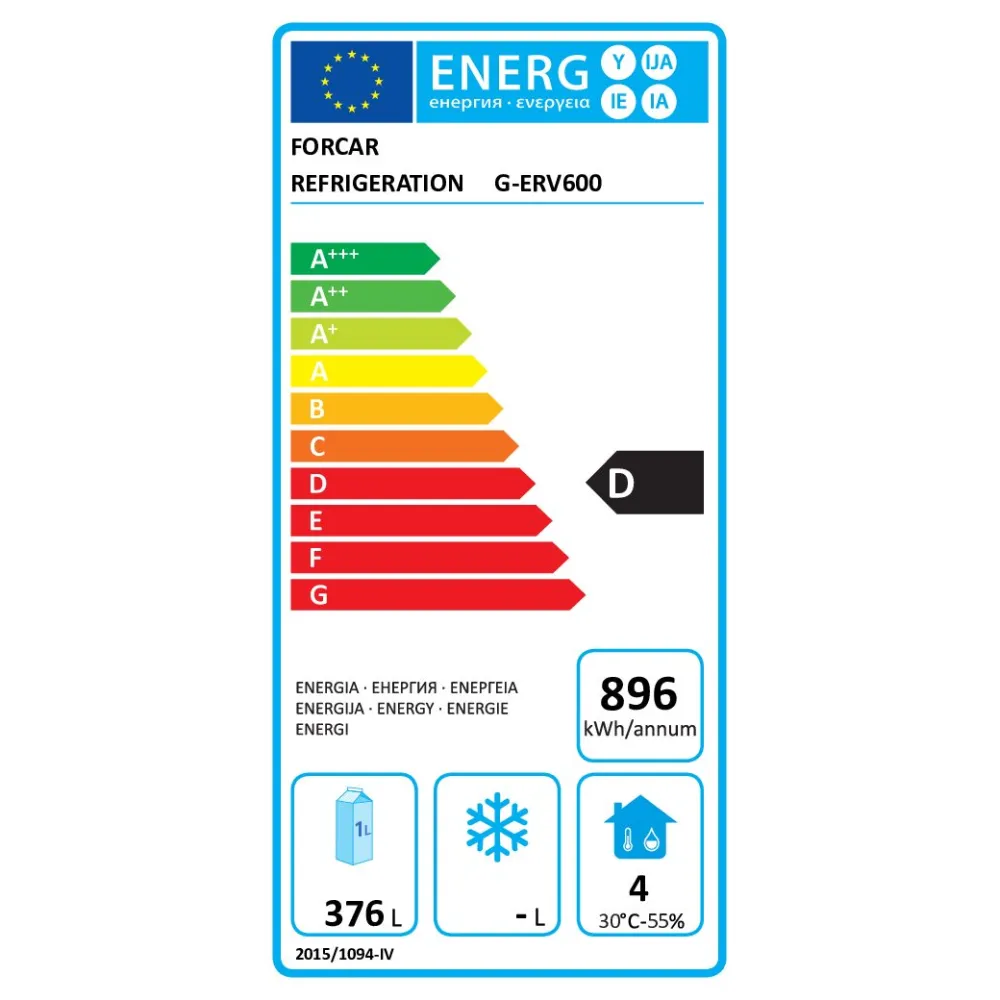 Ledusskapis ventilējams Eco Line, balts G-ERV600