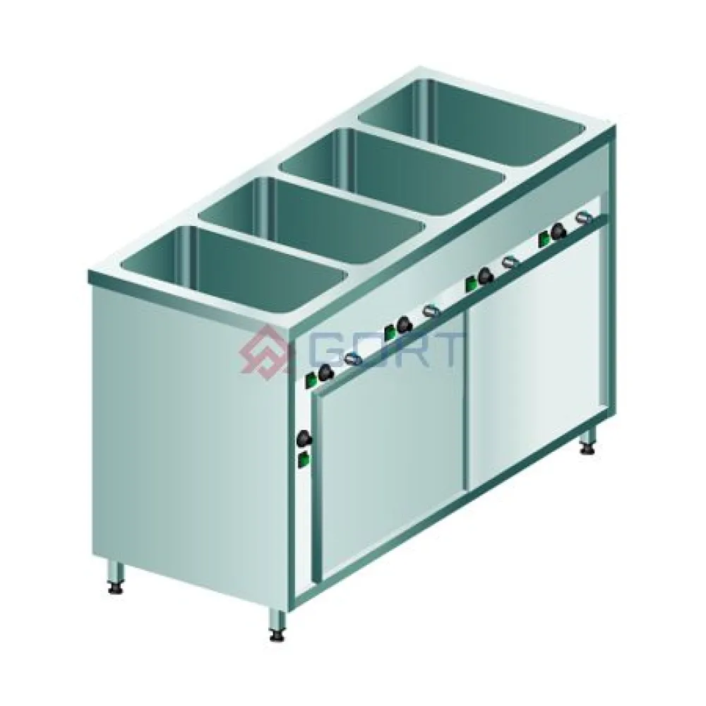 Karstais marmīts ar skapi 4xGN 1/1, ar atsevišķu temperatūras kontroli (GBS3044-142EG)
