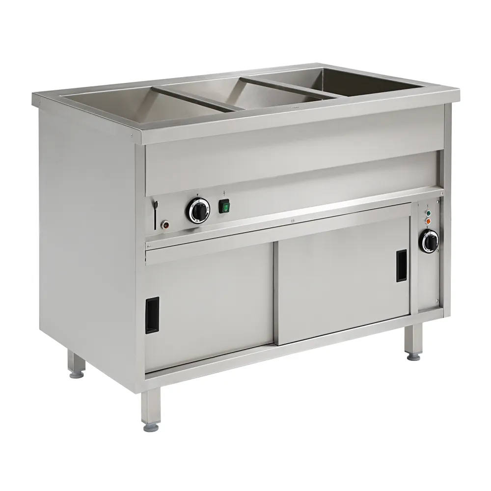 Karstais marmīts ar skapi 3xGN 1/1, ar kopējo temperatūras kontroli (GBS3013-108EK)