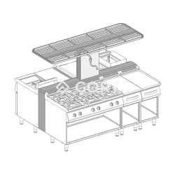 OVERSHELF SYSTEM FOR KITCHEN ACCESSORIES 1200 x 700 mm