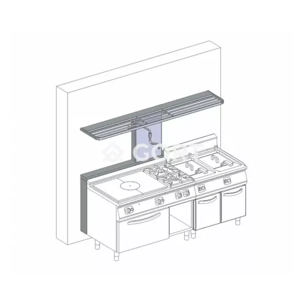 Konstrukcija virtuves piederumiem 2000 x 400 mm (GZ0200-200BV)