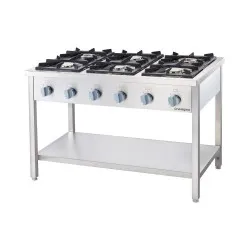 Gāzes plīts ar 6 degļiem 1200 32,5 kW