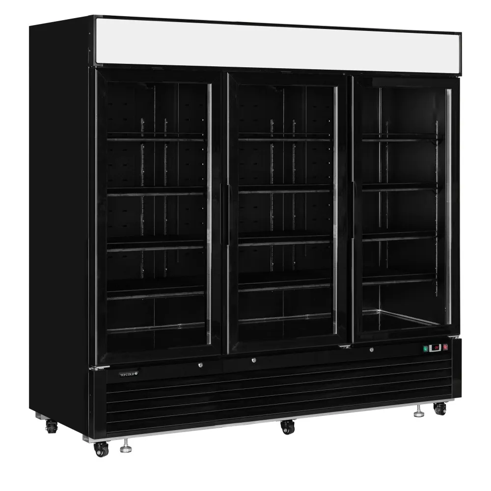 Saldētava vitrīna 1436 litri ar 3 veramām durvīm, melna (LGF7500B)