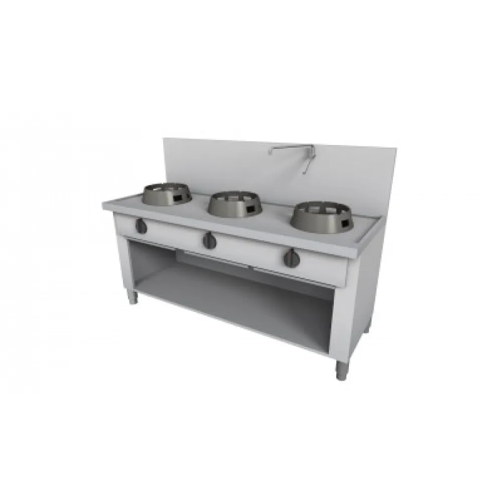 Gāzes WOK plīts ar neitrālo skapi 1500x700mm KT03150070BA