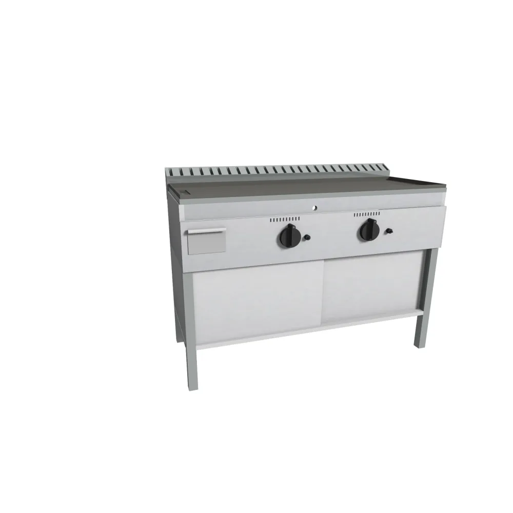 Gāzes gluda grilvirsma ar bīdamām durvīm FRY-TOP FTSPS/2GK.BC