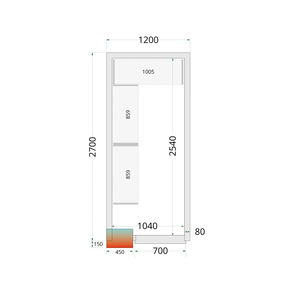 Aukstumkameras paneļi NF 1200 / 2700 / 2120 mm, 80mm (44040)