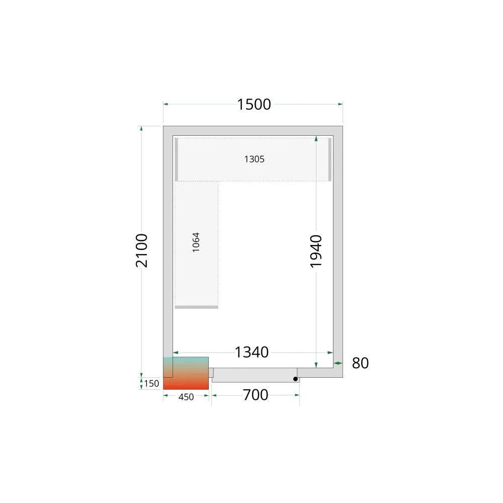 Aukstumkameras paneļi NF 1500 / 2100 / 2120 mm, 80 mm (44064)