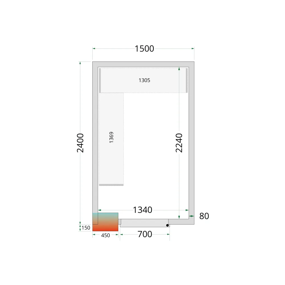 Aukstumkameras paneļi NF 1500 / 2400 / 2120 mm, 80 mm (44067)