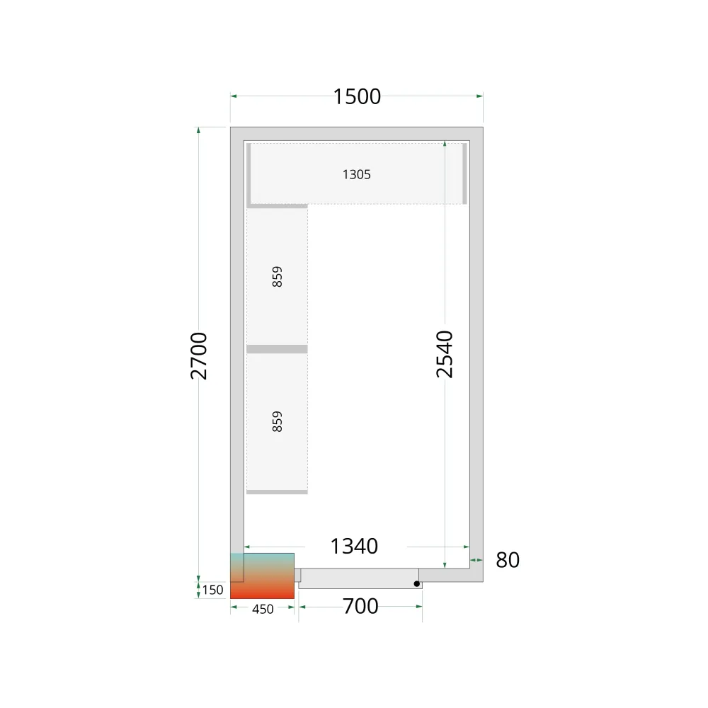 Aukstumkameras paneļi NF 1500 / 2700 / 2120 mm, 80 mm (44069)