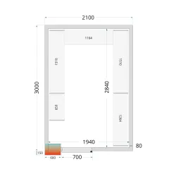 Aukstumkameras paneļi NF 2100 / 3000 / 2120 mm, 80 mm