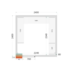 Aukstumkameras paneļi NF 2400 / 2400 / 2120 mm, 80 mm