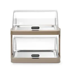 Dubultais aukstais displeja marmīts ar roll-top vāku 480×355×(H)480 mm, bēšs