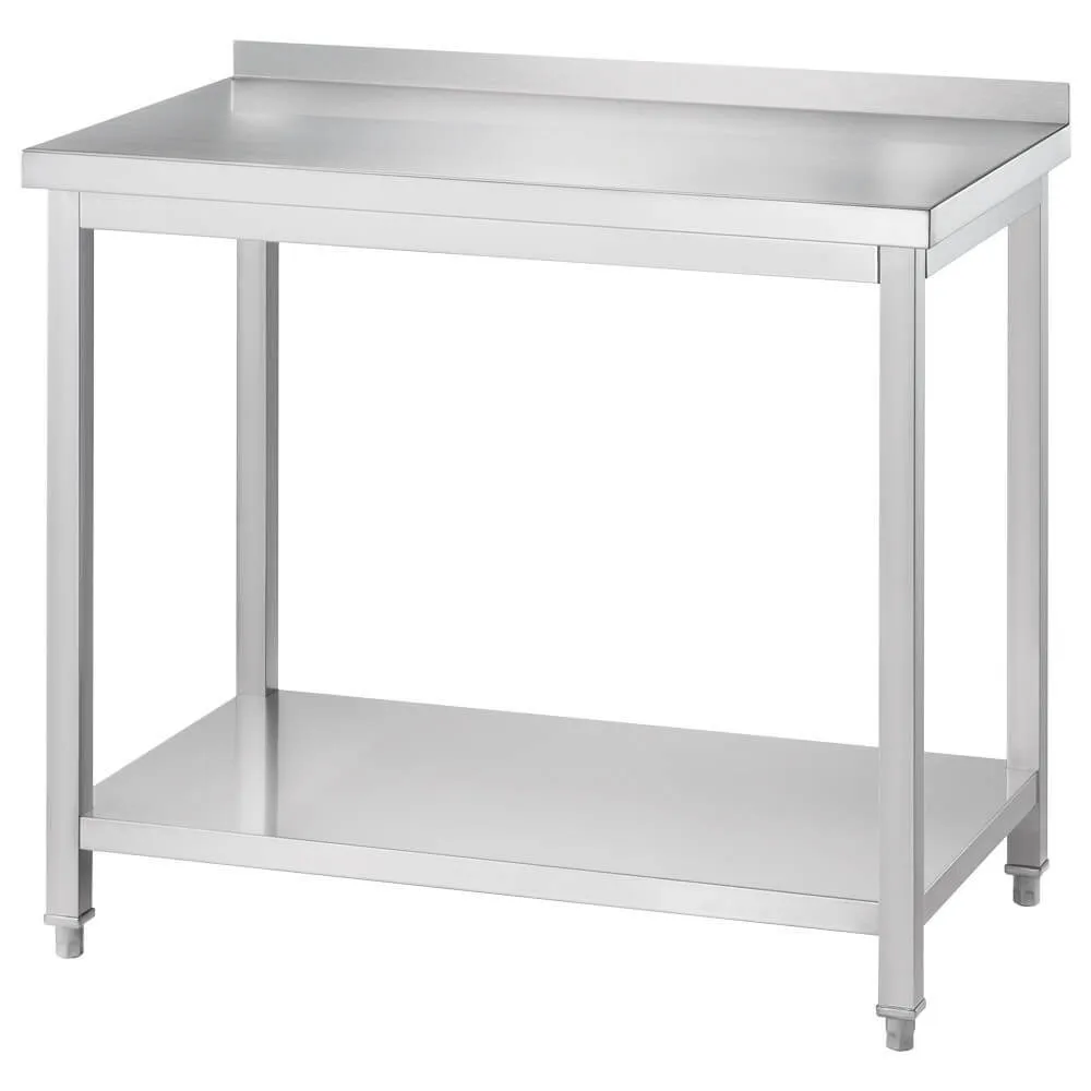 Nerūsējošā tērauda galds ar plauktu 600x600x850 mm (671266)