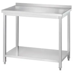 Nerūsējošā tērauda galds ar plauktu  1000x600x850 mm