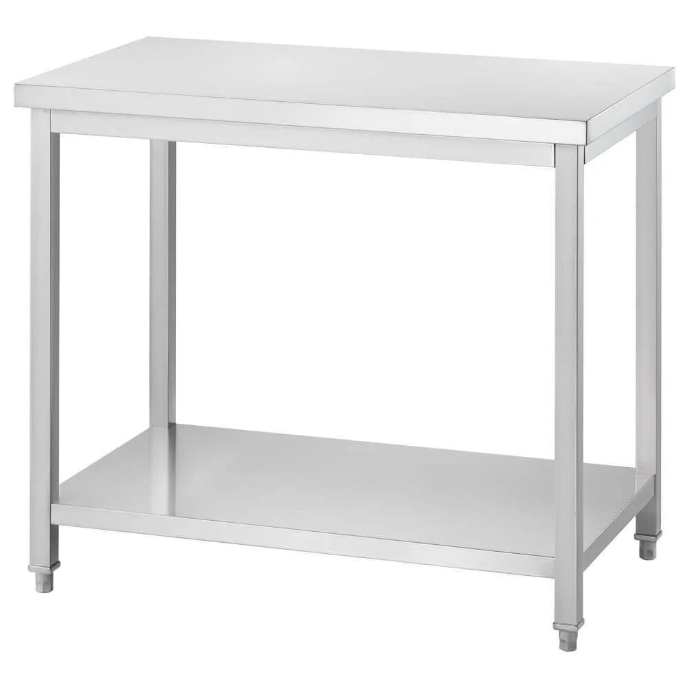 Centrālais nerūsējošā tērauda galds ar plauktu 600x600x850 mm (676266)
