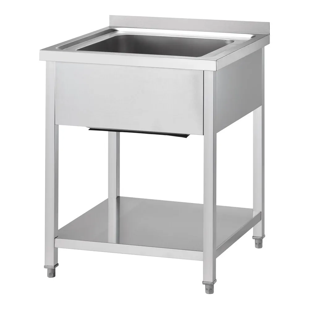 GREDIL nerūsējošā tērauda galds  izlietnei ar plauktu  600 × 600 × 850 mm (674066)