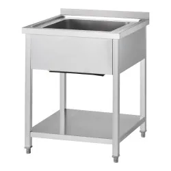 GREDIL nerūsējošā tērauda galds izlietnei un plauktu  600 × 700 × 850 mm