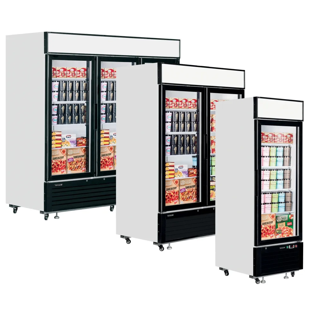 Saldētava vitrīna 1436L, 3 veramās durvis, balta (LGF7500)