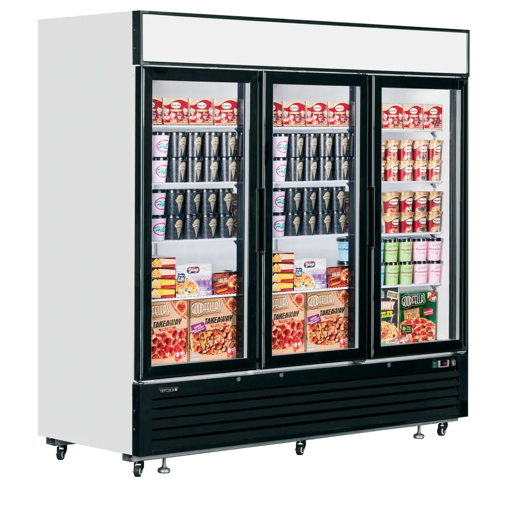 Saldētava vitrīna 1436L, 3 veramās durvis, balta (LGF7500)