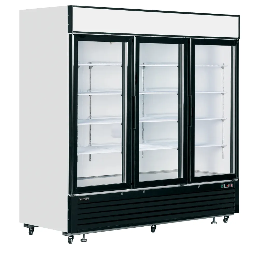 Saldētava vitrīna 1436L, 3 veramās durvis, balta (LGF7500)