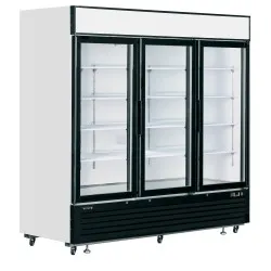 Saldētava vitrīna 1436L, 3 veramās durvis, balta