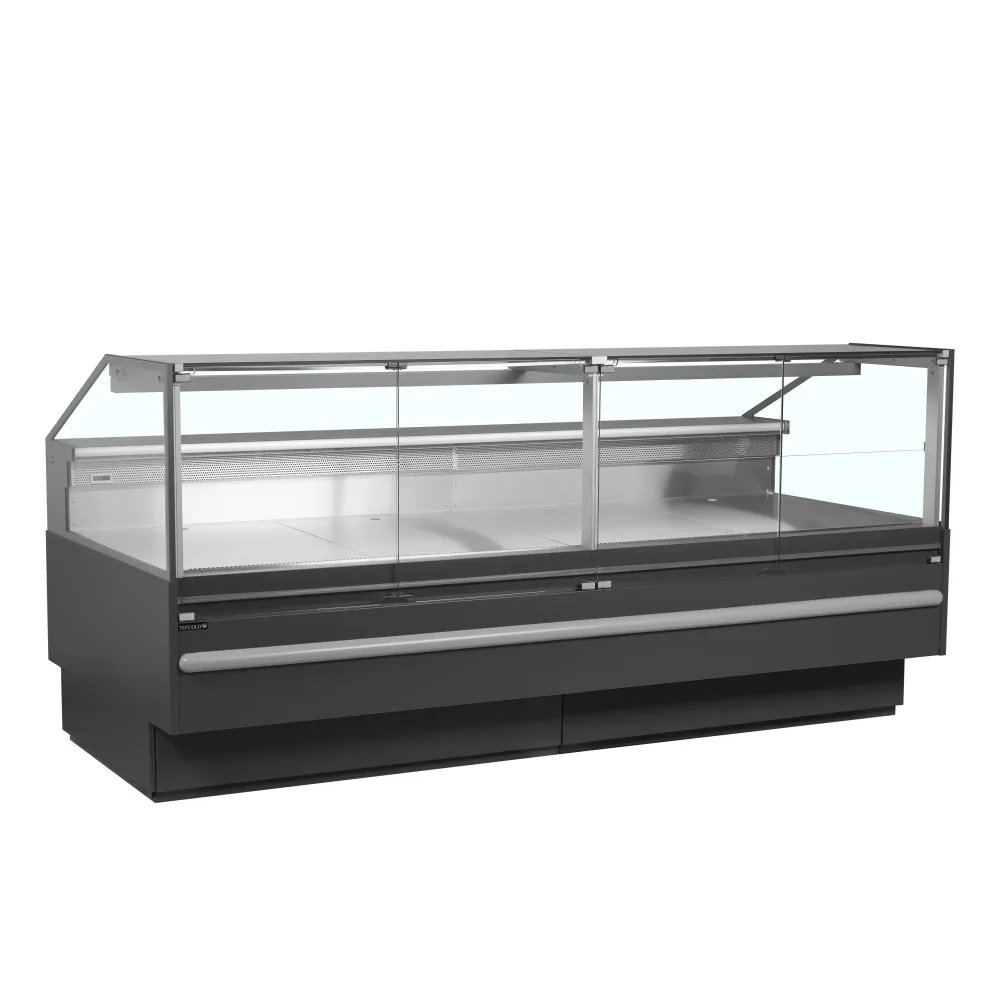 Ledusskapis - vitrīna SOCB25082A, pelēka