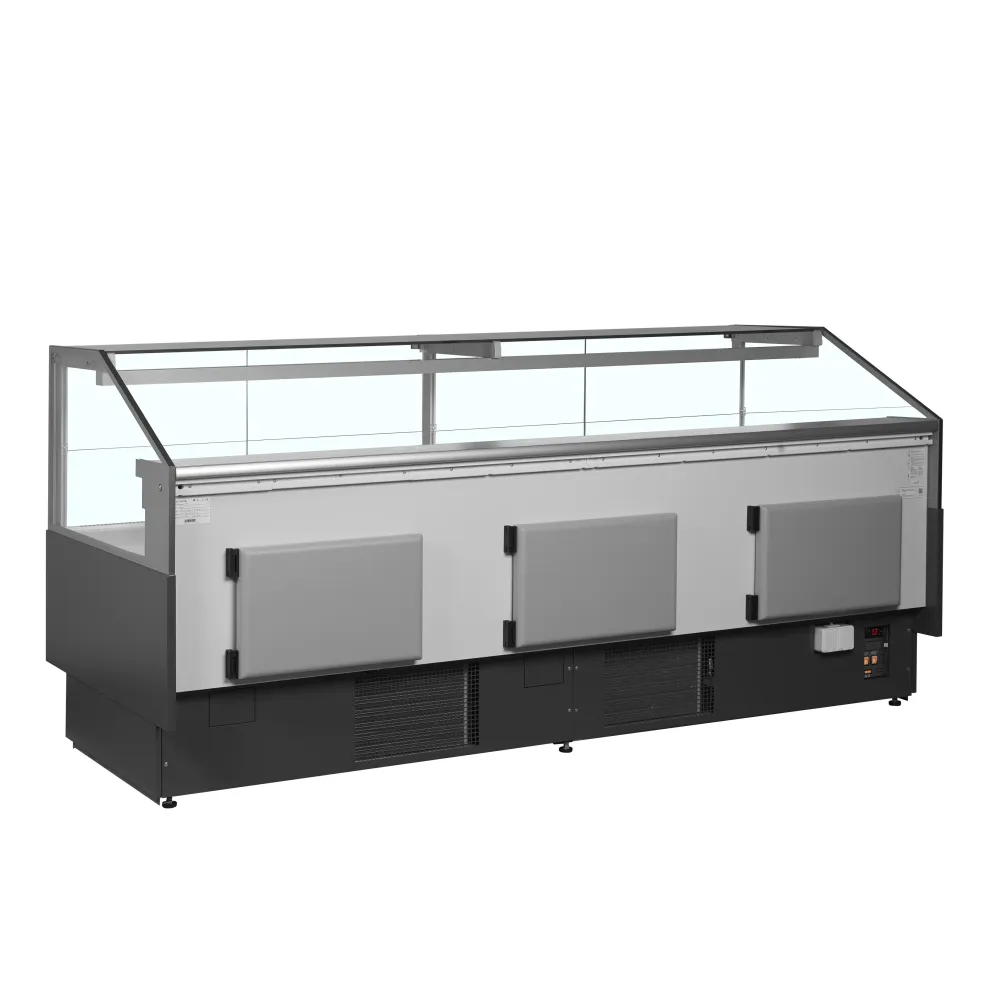 Ledusskapis - vitrīna SOCB25082A, pelēka