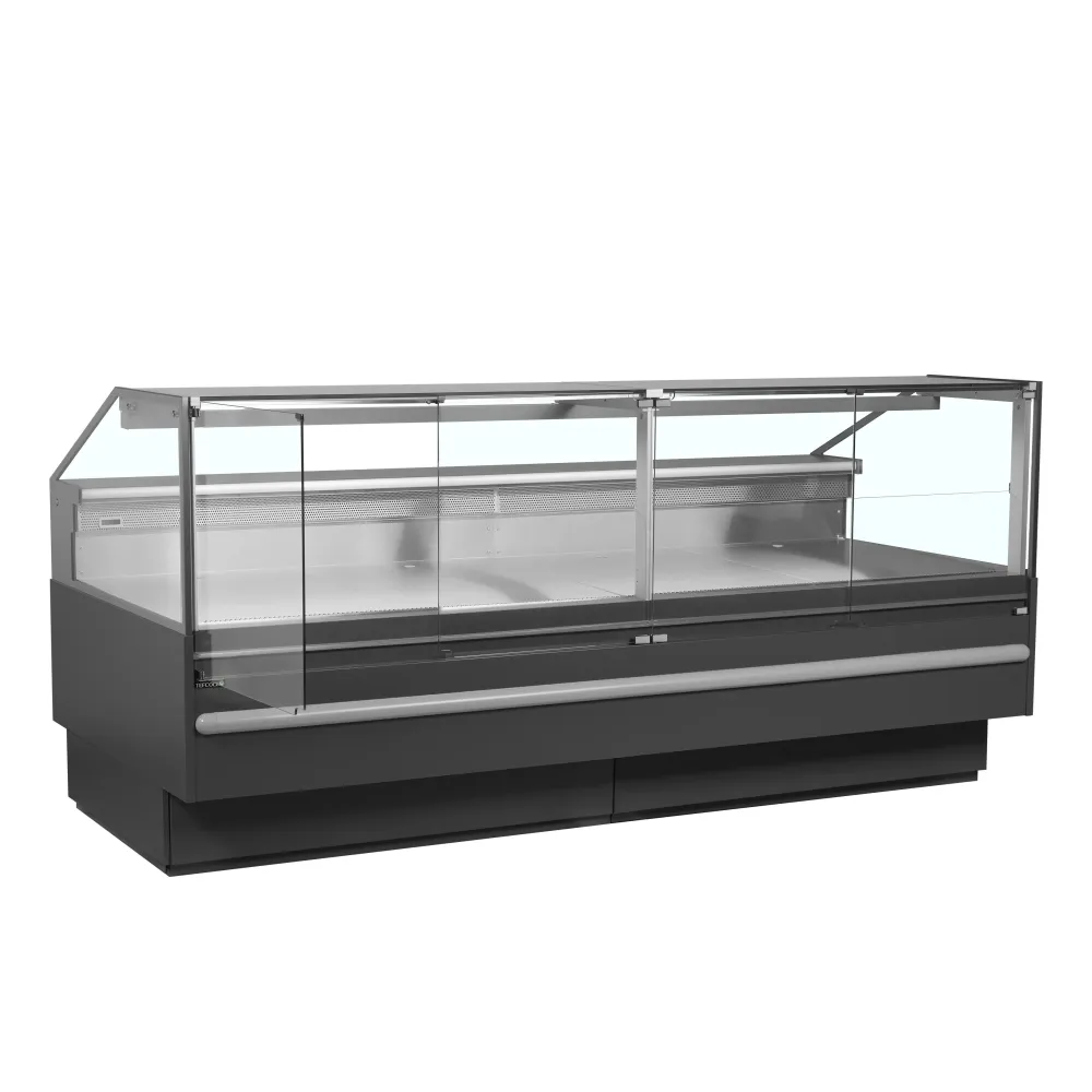 Ledusskapis - vitrīna SOCB25082A, pelēka