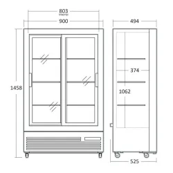 Ledusskapis-vitrīna 302L DC287SLBC