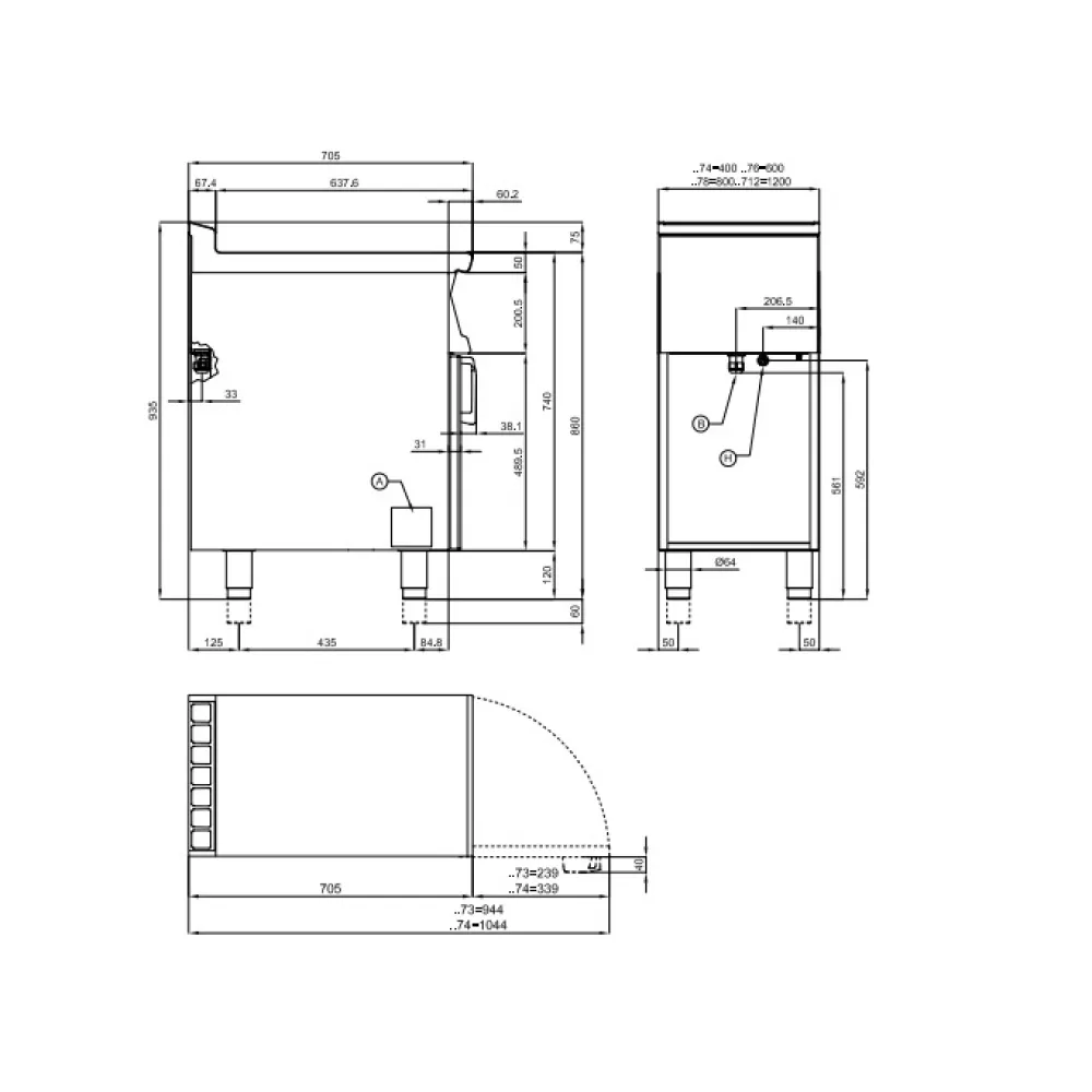 Indukcijas plīts ar neitrālo skapi Touch Screen 70 PCI-74ETT (0803A433)