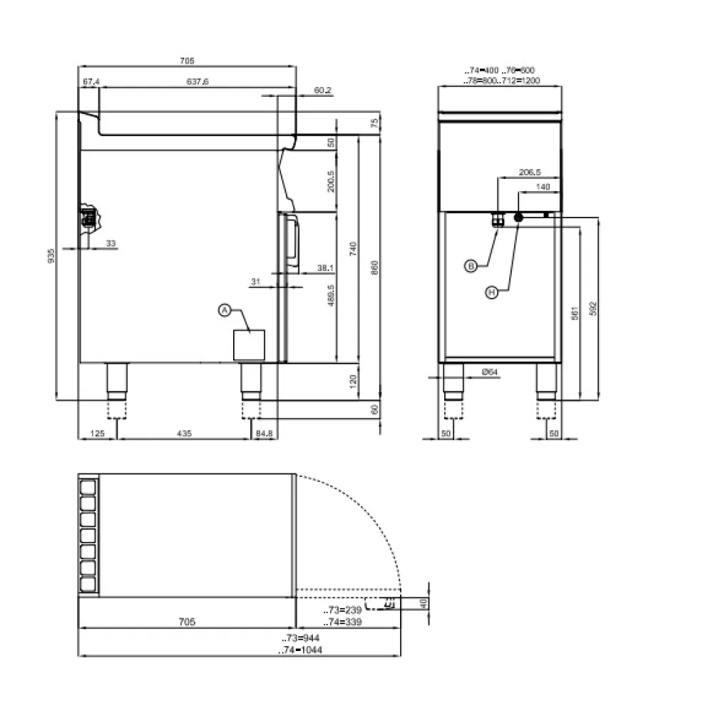 Elektriskā grilvirsma, gluda ar plauktu Touch Screen 70 FTL-74ETTS (0806A434)