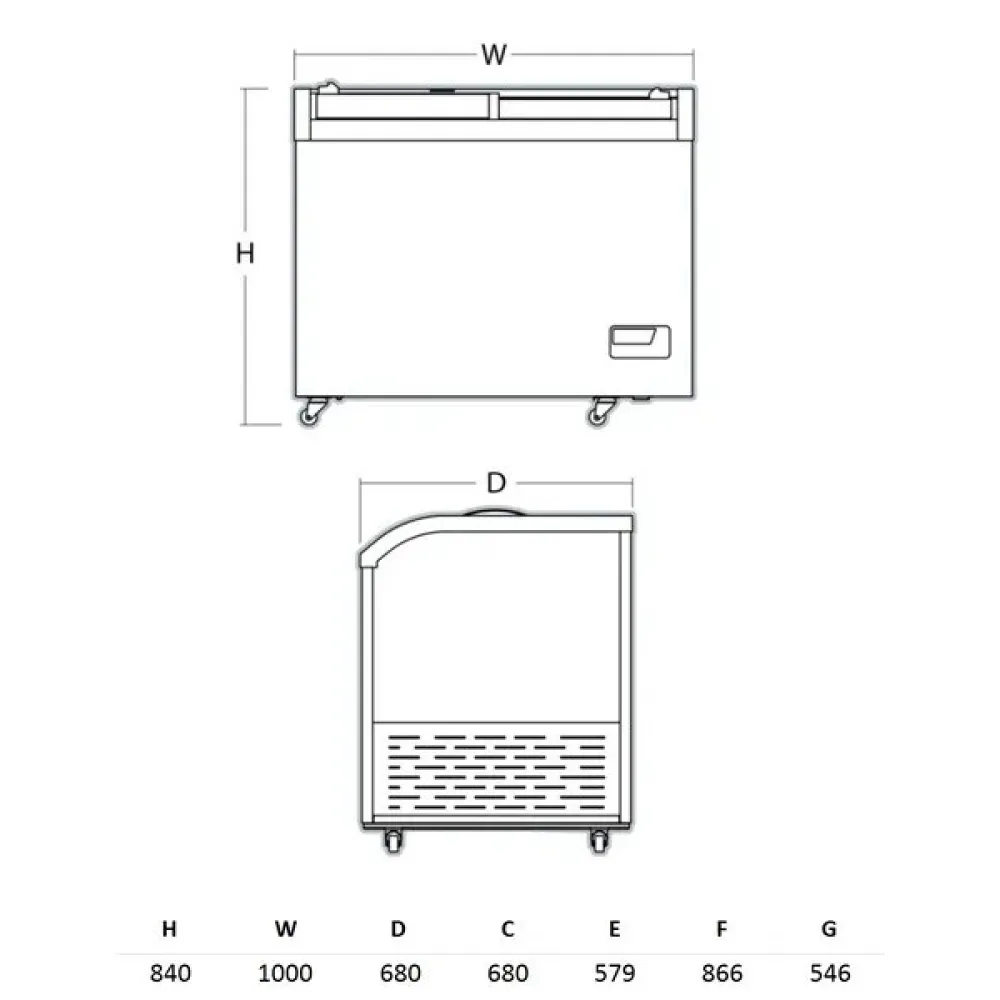Veikala aukstuma vitrīna/saldētava 292 L SIF300GC (224244SIF300GC)