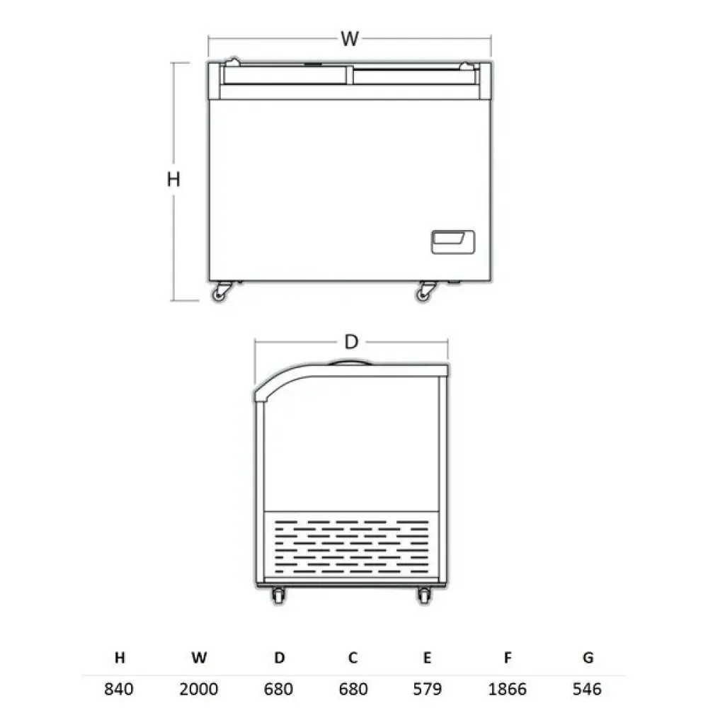 Veikala aukstuma vitrīna/saldētava 669 L SIF670GC (224244SIF670GC)