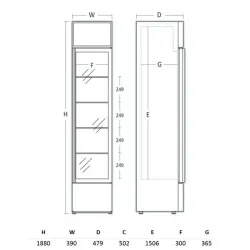 Ledusskapis/vitrīna 160 L DCC217BWD