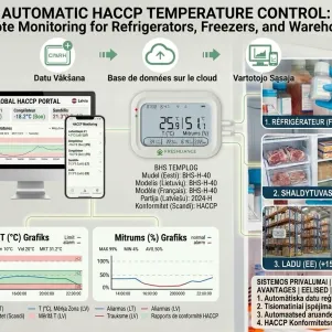 Automātiska temperatūras kontrole HACCP vajadzībām: attālināta uzraudzība ledusskapjiem, saldētavām un noliktavām