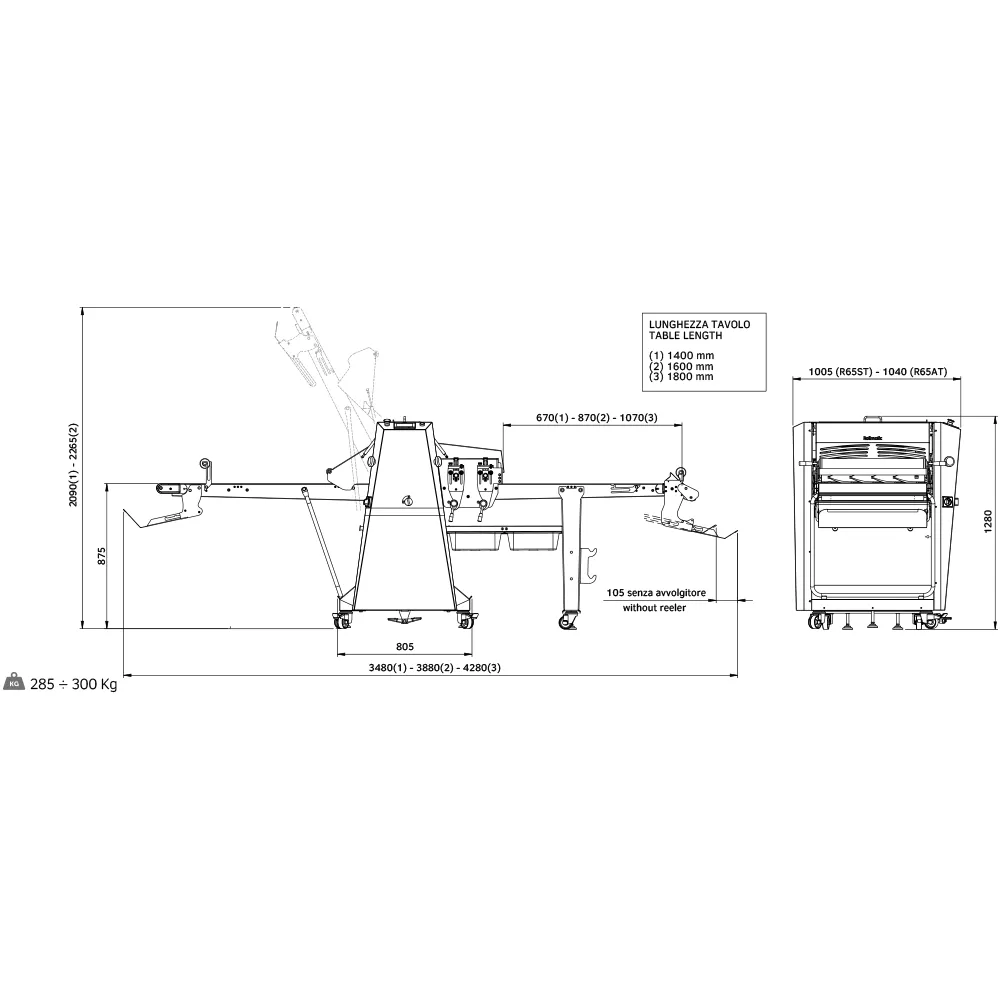 Automātiskais mīklas rullis R65A-T/14