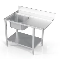 Table to dishwasher with a sink and shelf 1100
